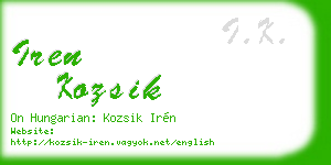 iren kozsik business card