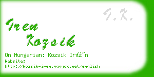 iren kozsik business card